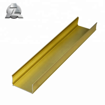 Profilé d&#39;extrusion en aluminium doré personnalisé 6061 t6